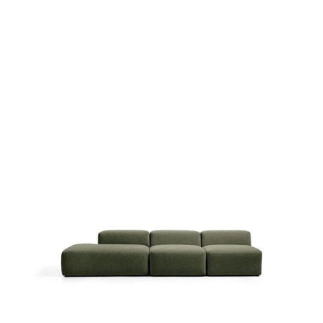 3-Sitzer-Sofa Blok mit Randmodul links in moosgrüner Chenille, 325 cm, FSC Mix Credit von Kave Home – Bild 1