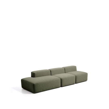 3-Sitzer-Sofa Blok mit Randmodul links in moosgrüner Chenille, 325 cm, FSC Mix Credit von Kave Home – Bild 3