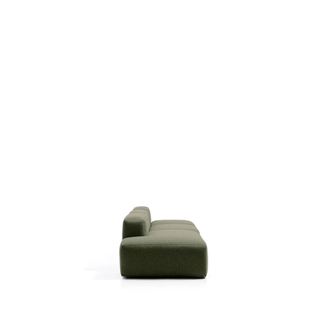 3-Sitzer-Sofa Blok mit Randmodul links in moosgrüner Chenille, 325 cm, FSC Mix Credit von Kave Home – Bild 4