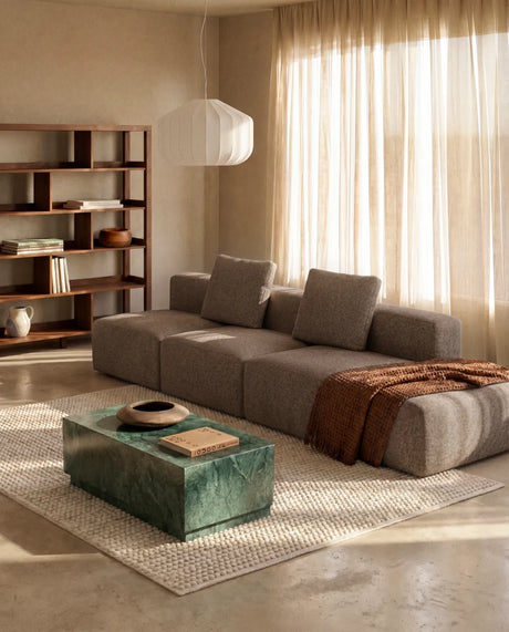 3-Sitzer-Sofa Blok mit Randmodul rechts in brauner Chenille, 325 cm, FSC Mix Credit von Kave Home – Bild 2