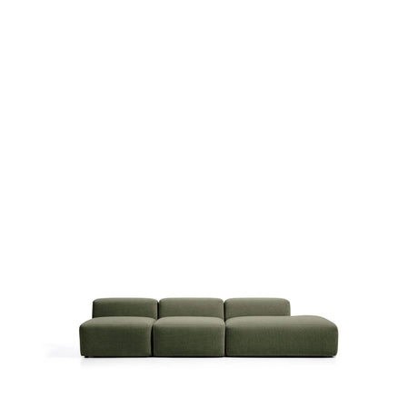 3-Sitzer-Sofa Blok mit Randmodul rechts in moosgrüner Chenille, 325 cm, FSC Mix Credit von Kave Home – Bild 1