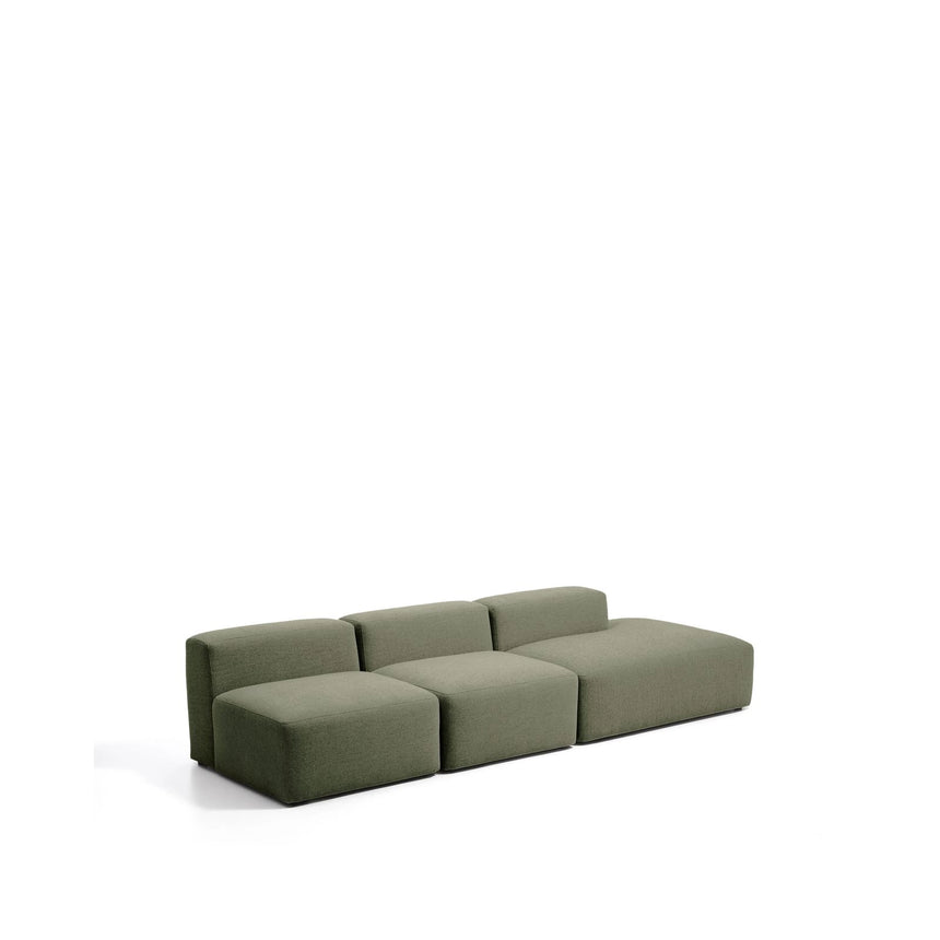 3-Sitzer-Sofa Blok mit Randmodul rechts in moosgrüner Chenille, 325 cm, FSC Mix Credit von Kave Home – Bild 3