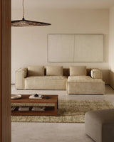 3-Sitzer-Sofa Blok mit dickem Cord in Naturfarbe und Chaiselongue rechts 300 cm FSC Mix Credit von Kave Home – Produktbild 1