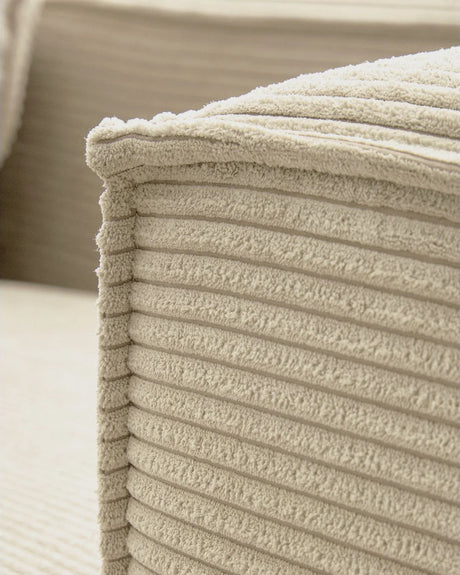 3-Sitzer-Sofa Blok mit dickem Cord in Naturfarbe und Chaiselongue rechts 300 cm FSC Mix Credit von Kave Home – Produktbild 4