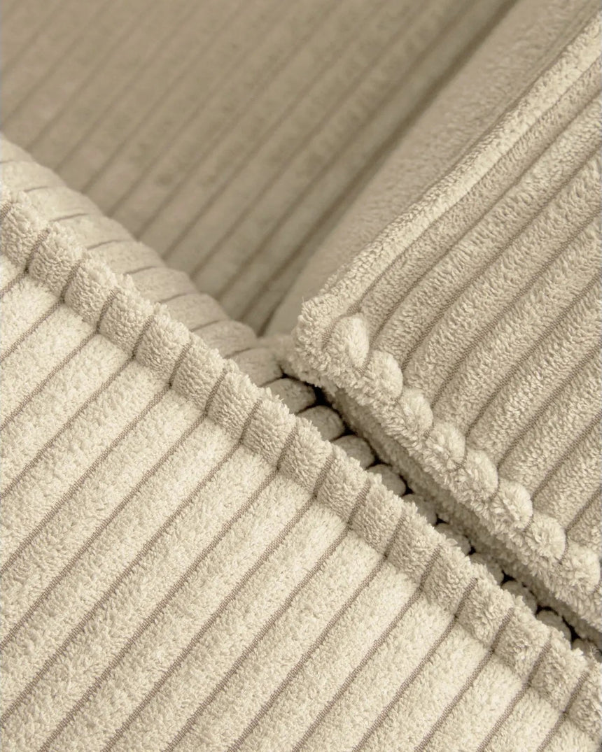 3-Sitzer-Sofa Blok mit dickem Cord in Naturfarbe und Chaiselongue rechts 300 cm FSC Mix Credit von Kave Home – Produktbild 5