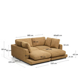 3-Sitzer-Sofa Gala aus Microbouclé mit doppelter Chaiselongue in Senfgelb, FSC Mix Credit, 210 cm von Kave Home – Bild 2