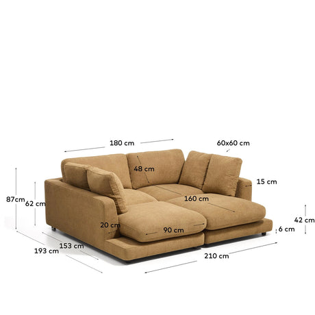 3-Sitzer-Sofa Gala aus Microbouclé mit doppelter Chaiselongue in Senfgelb, FSC Mix Credit, 210 cm von Kave Home – Bild 2
