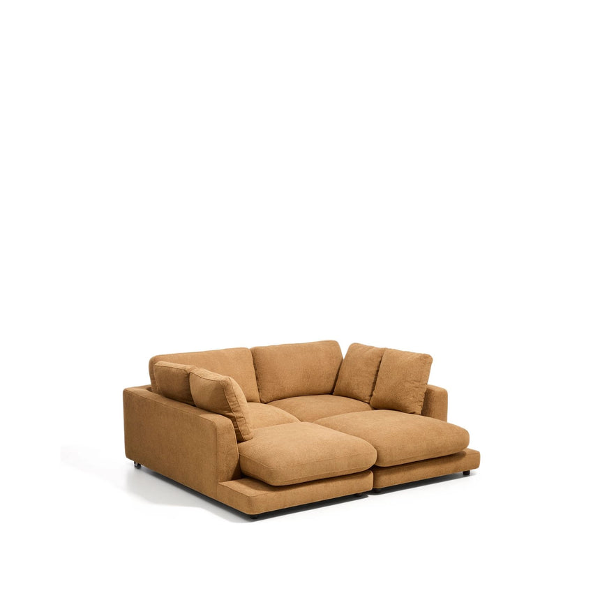 3-Sitzer-Sofa Gala aus Microbouclé mit doppelter Chaiselongue in Senfgelb, FSC Mix Credit, 210 cm von Kave Home – Bild 3