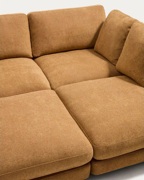 3-Sitzer-Sofa Gala aus Microbouclé mit doppelter Chaiselongue in Senfgelb, FSC Mix Credit, 210 cm von Kave Home – Bild 5
