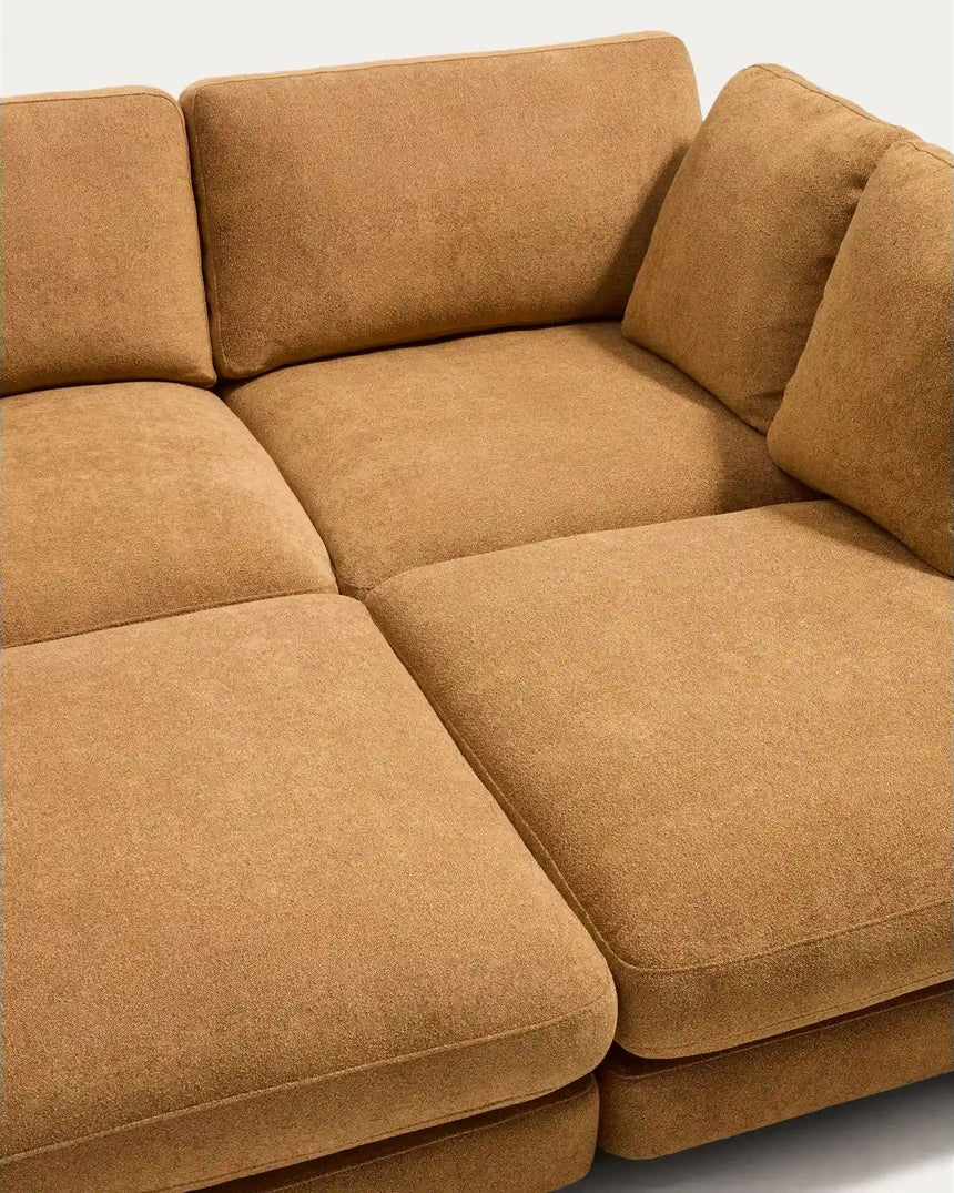 3-Sitzer-Sofa Gala aus Microbouclé mit doppelter Chaiselongue in Senfgelb, FSC Mix Credit, 210 cm von Kave Home – Bild 5