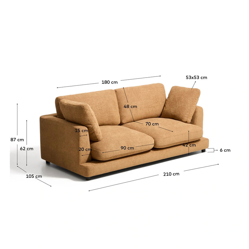 3-Sitzer-Sofa Gala aus senfgelbem Microbouclé, FSC Mix Credit, 210 cm von Kave Home – Bild 2