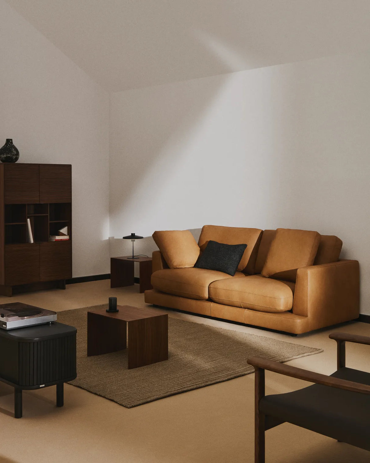 3-Sitzer-Sofa Gala in braunem Leder, 210 cm von Kave Home – Produktbild 2