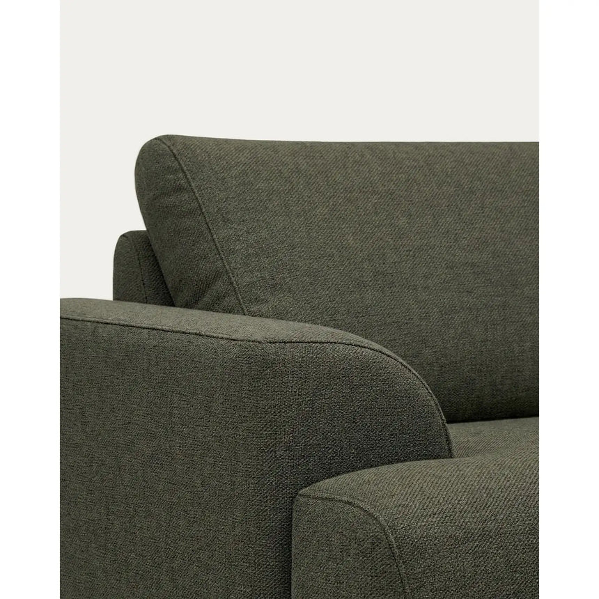 3-Sitzer-Sofa Karin aus dunkelgrüner Chenille mit Beinen aus massivem Buchenholz mit walnussfarbener Oberfläche 228 cm von Kave Home – Bild 4