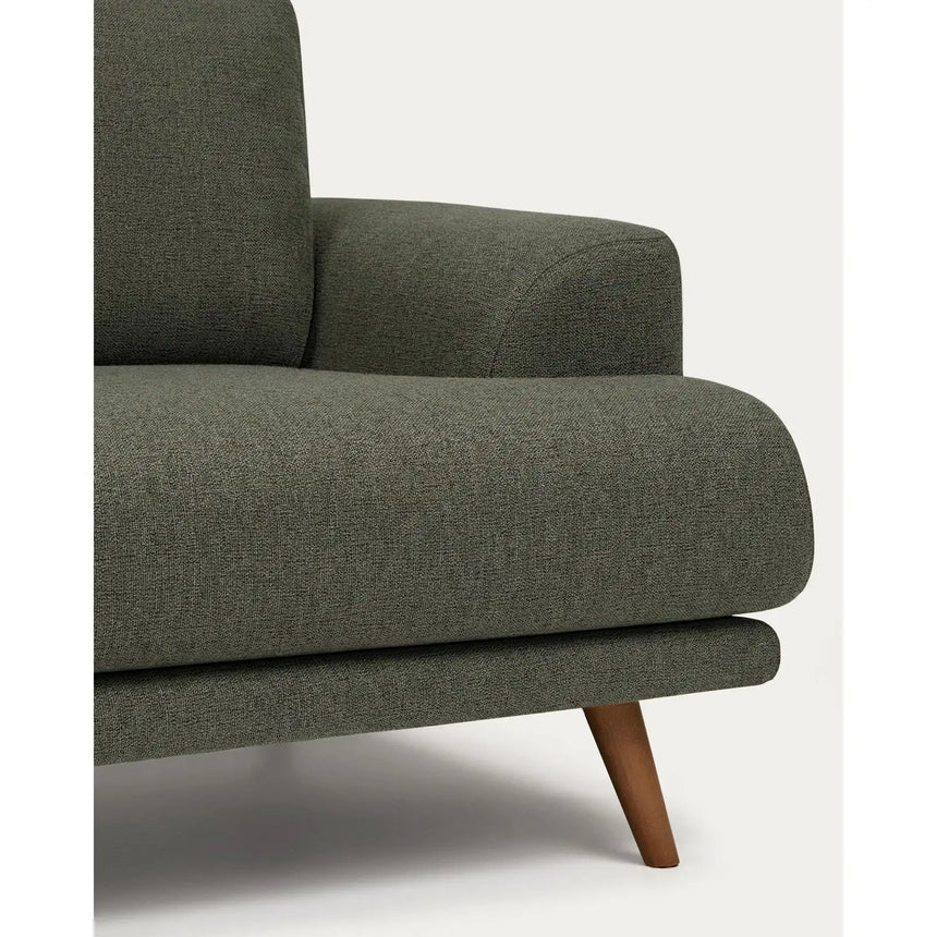 3-Sitzer-Sofa Karin aus dunkelgrüner Chenille mit Beinen aus massivem Buchenholz mit walnussfarbener Oberfläche 228 cm von Kave Home – Bild 5