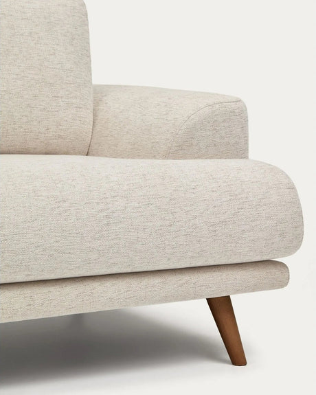 3-Sitzer-Sofa Karin in Beige mit Beinen aus massivem Buchenholz mit walnussfarbener Oberfläche 231 cm von Kave Home – Bild 4