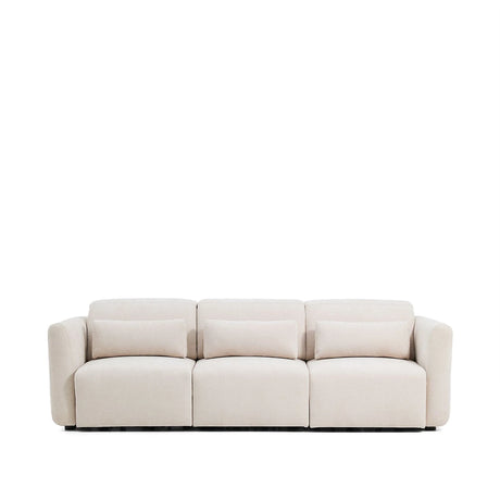 3-Sitzer-Sofa Lares mit elektrisch ausfahrbaren Sitzen und verstellbarer Kopfstütze in beiger Chenille, 255 cm von Kave Home – Produktbild 1