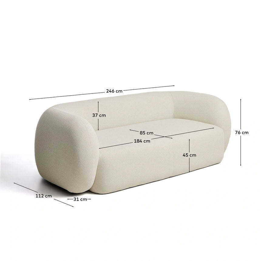 3-Sitzer-Sofa Martina aus Chenille in Ecru 246 cm FSC Mix Credit von Kave Home – Bild 2