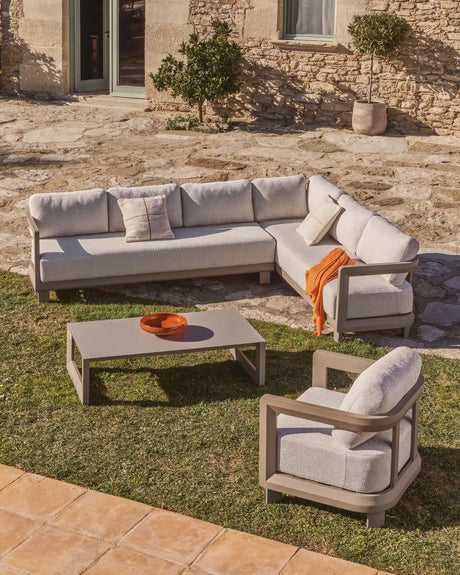 3-Sitzer-Sofa Nerano aus Aluminium in Taupe, 208 cm von Kave Home – Bild 2