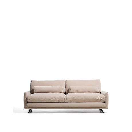 3-Sitzer-Sofa Veliro, schwer entflammbar, mit perlweißem Samt und Stahlbeinen mit schwarzem Finish, 240 cm, FSC Mix Credit von Kave Home – Bild 4