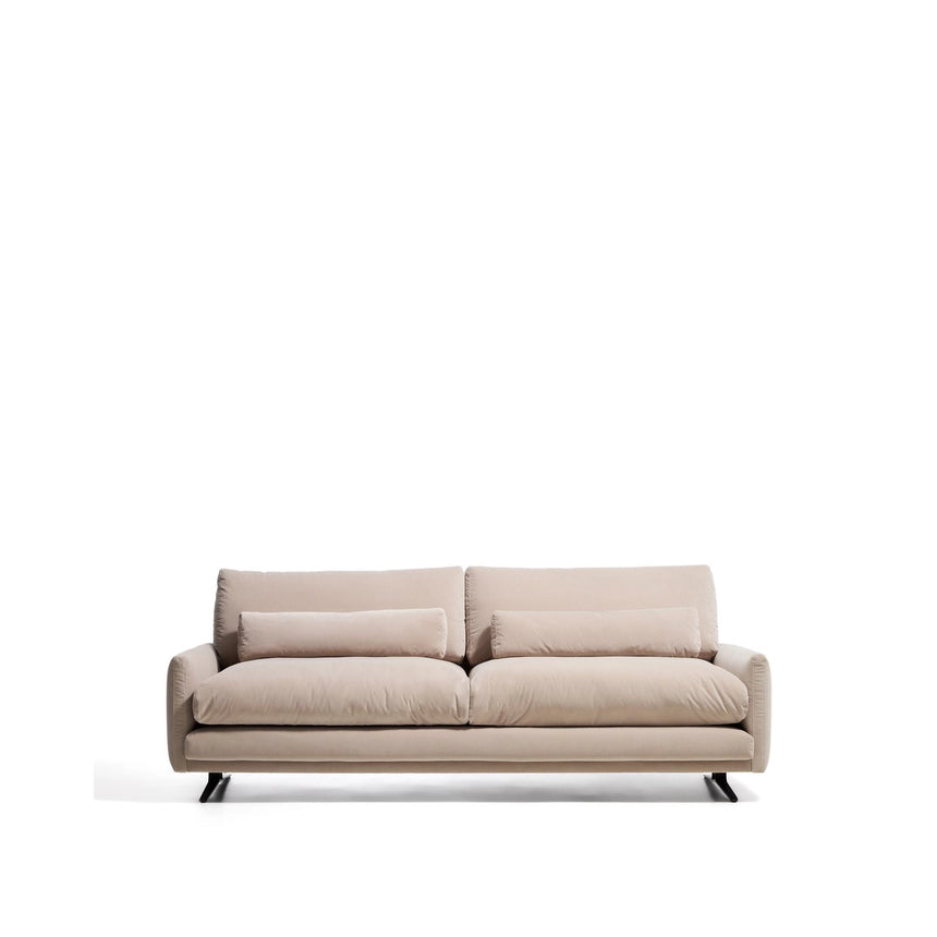 3-Sitzer-Sofa Veliro, schwer entflammbar, mit perlweißem Samt und Stahlbeinen mit schwarzem Finish, 240 cm, FSC Mix Credit von Kave Home – Bild 4