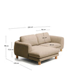3-Sitzer Sofa Vera mit Chaiselongue links mit Beinen aus massivem Eschenholz mit natürlichem Finish, 232 cm, FSC Mix Credit von Kave Home – Bild 3