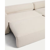 4-Sitzer-Bettsofa Marela mit Chaiselongue rechts mit aufklappbarer Chenille in Ecru, 276 cm, FSC Mix Credit von Kave Home – Bild 14