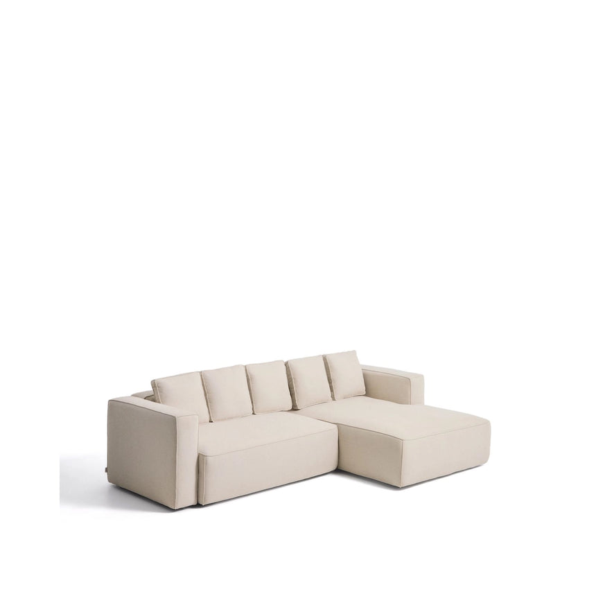 4-Sitzer-Bettsofa Marela mit Chaiselongue rechts mit aufklappbarer Chenille in Ecru, 276 cm, FSC Mix Credit von Kave Home – Bild 3
