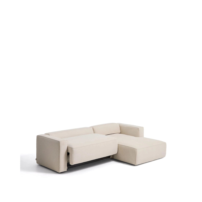 4-Sitzer-Bettsofa Marela mit Chaiselongue rechts mit aufklappbarer Chenille in Ecru, 276 cm, FSC Mix Credit von Kave Home – Bild 6