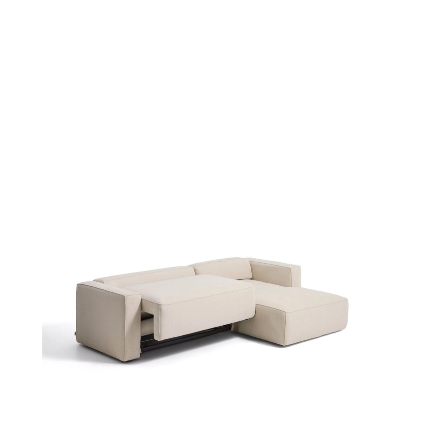 4-Sitzer-Bettsofa Marela mit Chaiselongue rechts mit aufklappbarer Chenille in Ecru, 276 cm, FSC Mix Credit von Kave Home – Bild 7