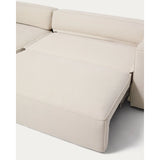 4-Sitzer-Bettsofa Marela mit aufklappbarer Chaiselongue links in ecrufarbener Chenille, 276 cm, FSC Mix Credit von Kave Home – Bild 13