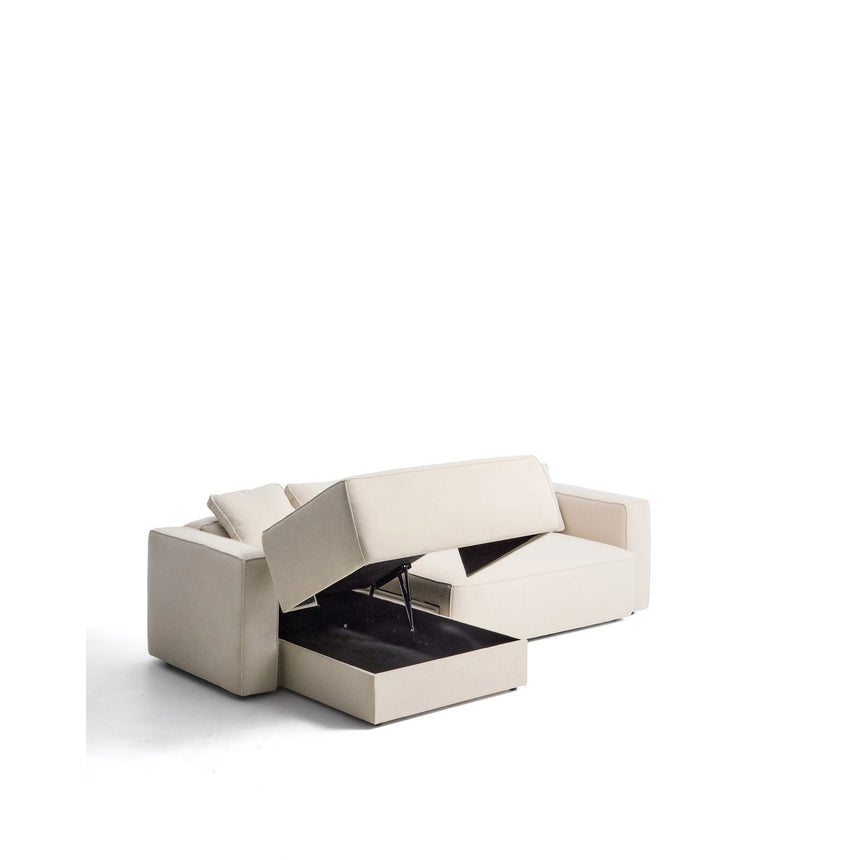 4-Sitzer-Bettsofa Marela mit aufklappbarer Chaiselongue links in ecrufarbener Chenille, 276 cm, FSC Mix Credit von Kave Home – Bild 4