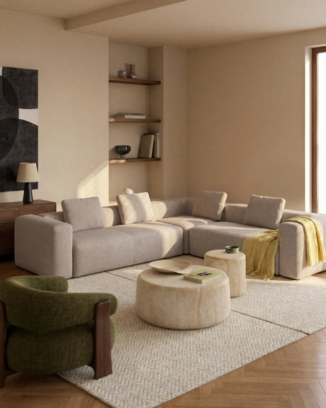 4-Sitzer-Ecksofa Blok in beiger Chenille, 290 x 290 cm, FSC Mix Credit von Kave Home – Bild 2