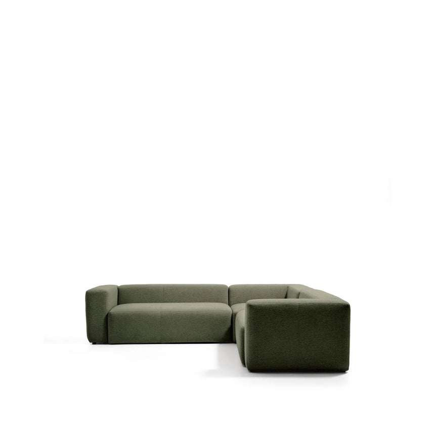 4-Sitzer-Ecksofa Blok in moosgrüner Chenille, 290 x 290 cm, FSC Mix Credit von Kave Home – Bild 1