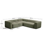 4-Sitzer-Ecksofa Blok in moosgrüner Chenille, 290 x 290 cm, FSC Mix Credit von Kave Home – Bild 3