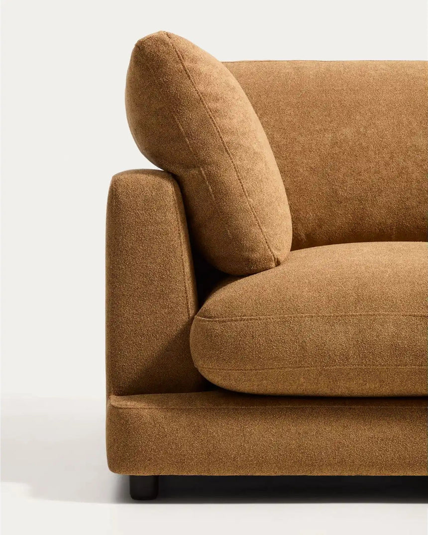 4-Sitzer-Modularsofa Gala mit Randmodul rechts aus senfgelbem Microbouclé, FSC Mix Credit, 315 cm von Kave Home – Bild 6