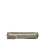 4-Sitzer-Modularsofa Martina mit Chenille und Chaiselongue links in Steinton 377 cm von Kave Home – Bild 1