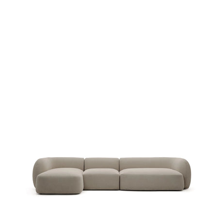 4-Sitzer-Modularsofa Martina mit Chenille und Chaiselongue links in Steinton 377 cm von Kave Home – Bild 1