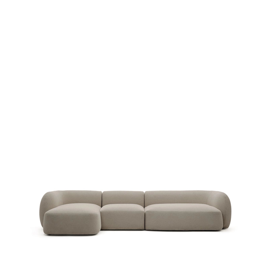 4-Sitzer-Modularsofa Martina mit Chenille und Chaiselongue links in Steinton 377 cm von Kave Home – Bild 1