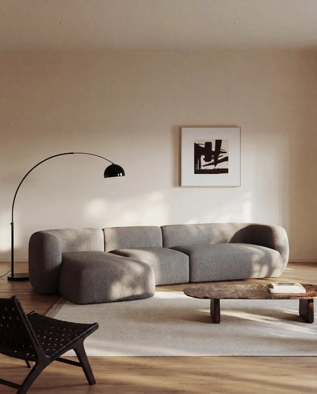 4-Sitzer-Modularsofa Martina mit Chenille und Chaiselongue links in Steinton 377 cm von Kave Home – Bild 2