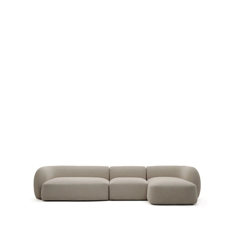 4-Sitzer-Modularsofa Martina mit Chenille und Chaiselongue rechts in Steinton 377 cm von Kave Home – Bild 1
