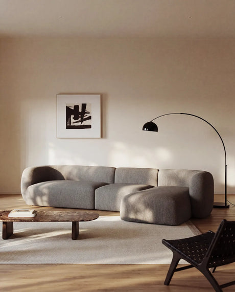 4-Sitzer-Modularsofa Martina mit Chenille und Chaiselongue rechts in Steinton 377 cm von Kave Home – Bild 2