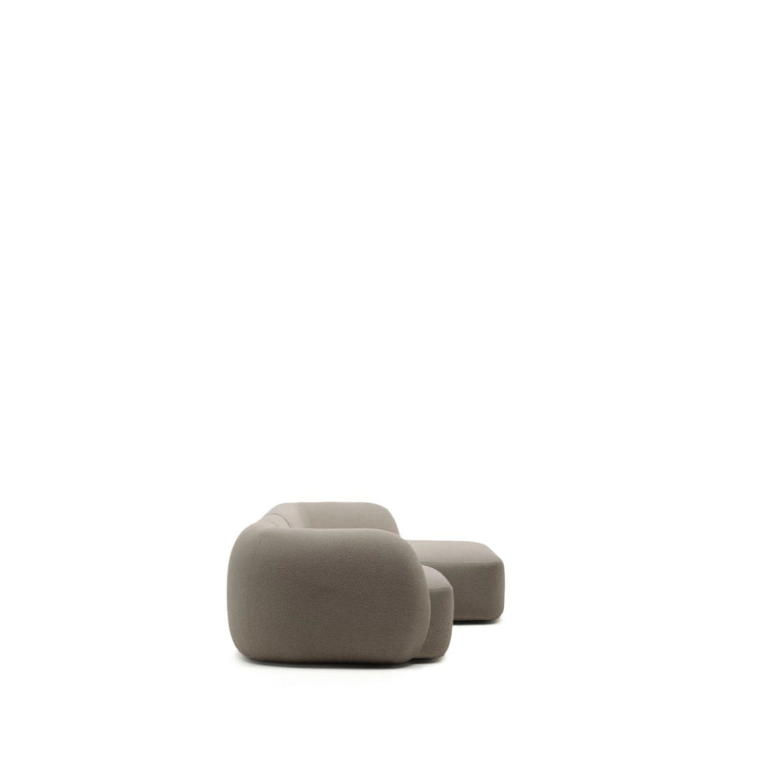 4-Sitzer-Modularsofa Martina mit Chenille und Chaiselongue rechts in Steinton 377 cm von Kave Home – Bild 4