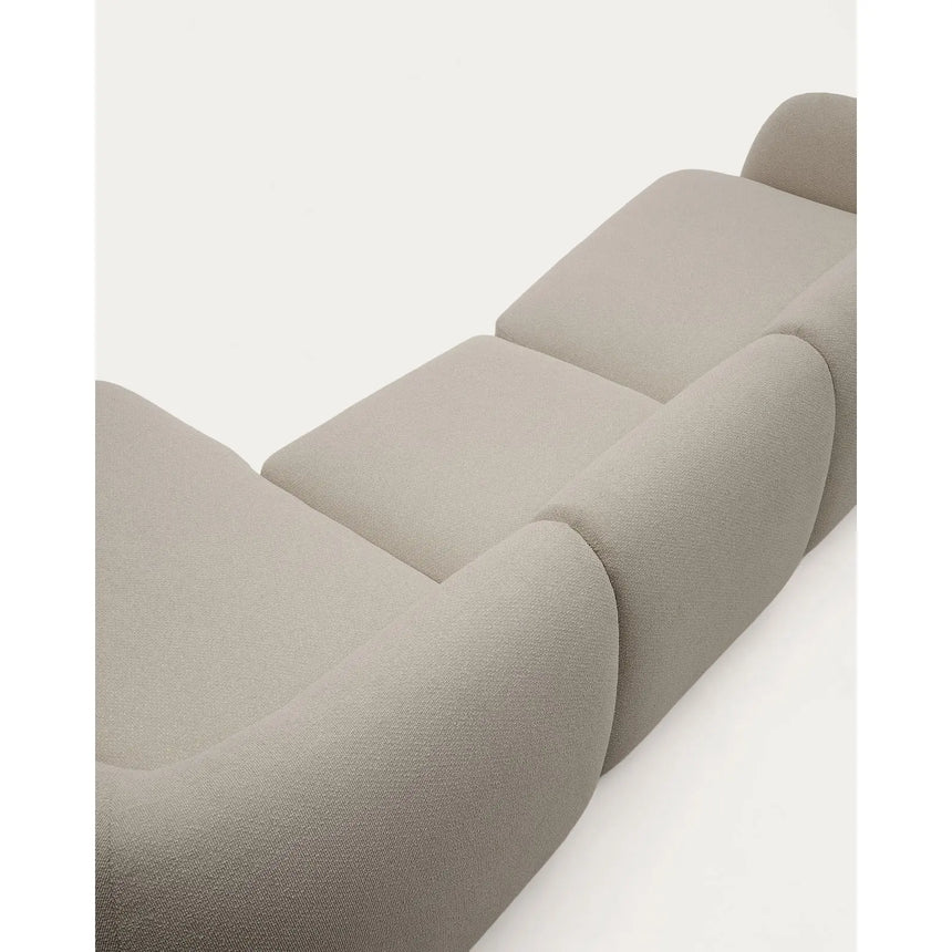 4-Sitzer-Modularsofa Martina mit Chenille und Chaiselongue rechts in Steinton 377 cm von Kave Home – Bild 7