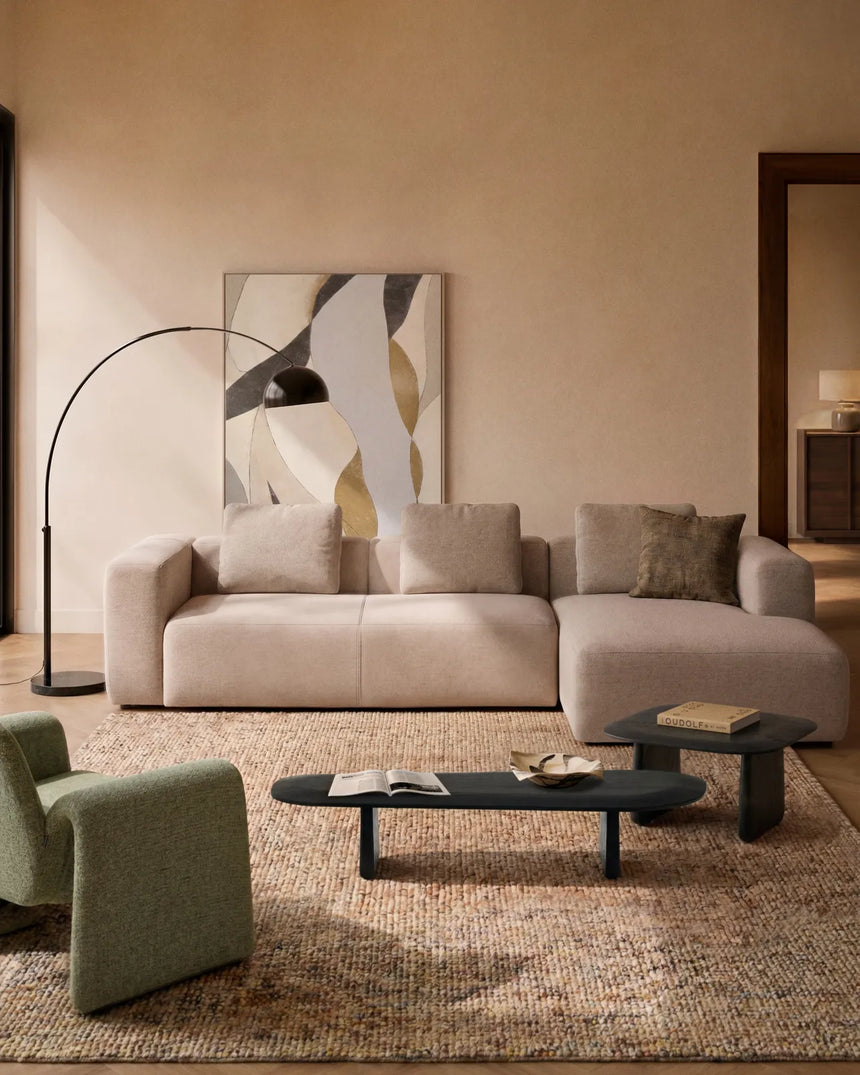 4-Sitzer-Sofa Blok mit Chaiselongue links in beiger Chenille, 330 cm, FSC Mix Credit von Kave Home – Bild 2