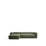 4-Sitzer-Sofa Blok mit Chaiselongue links in moosgrüner Chenille, 330 cm, FSC Mix Credit von Kave Home – Bild 1