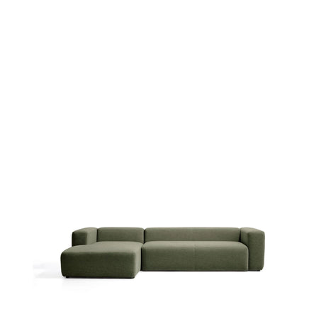 4-Sitzer-Sofa Blok mit Chaiselongue links in moosgrüner Chenille, 330 cm, FSC Mix Credit von Kave Home – Bild 1