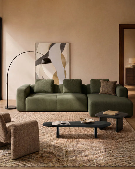 4-Sitzer-Sofa Blok mit Chaiselongue links in moosgrüner Chenille, 330 cm, FSC Mix Credit von Kave Home – Bild 2
