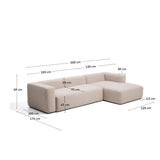 4-Sitzer-Sofa Blok mit Chaiselongue rechts in beiger Chenille, 330 cm, FSC Mix Credit von Kave Home – Bild 3