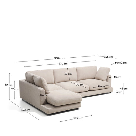 4-Sitzer-Sofa Gala aus Microbouclé mit Chaiselongue links, FSC Mix Credit, 300 cm von Kave Home – Bild 2