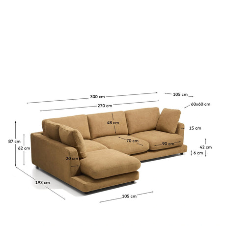 4-Sitzer-Sofa Gala aus Microbouclé mit Chaiselongue links in Senfgelb, FSC Mix Credit, 300 cm von Kave Home – Bild 2
